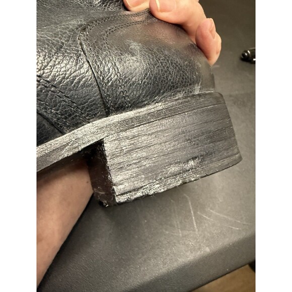 GIANNI BINI Womens Size 9 M Black Leather Studded Ankle Combat Boots Bootie - Picture 11 of 12